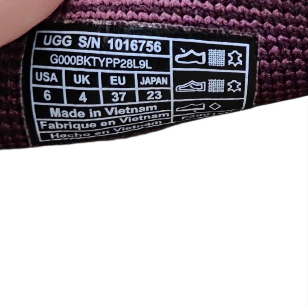 UGG Sammy Knit Sneaker Purple Sz 6 Slip-on Casual Shoe Shoes Plum - Picture 4 of 6